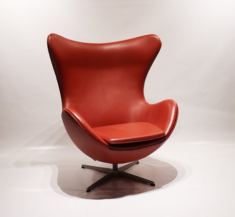 Ægget - Model 3316 - Rødt Elegance Læder - Arne Jacobsen - Fritz Hansen
