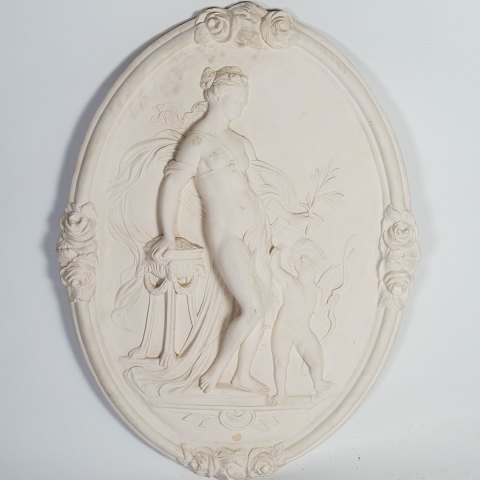 Plaster plate with motif of a woman and an angel, in great antique condition 
from the 1940s.
5000m2 showroom
