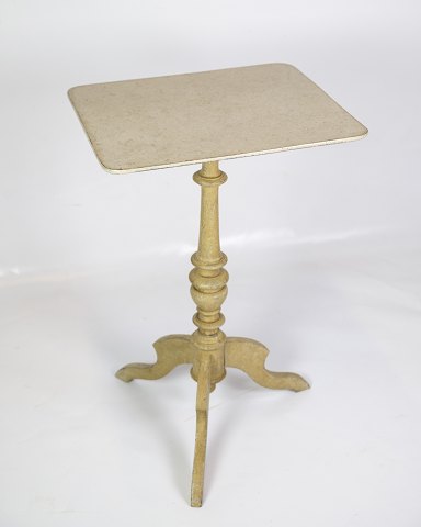 Original Malet Søjlebord/sidebord - Grå & Gullige Farver - 1840erne
Flot stand
