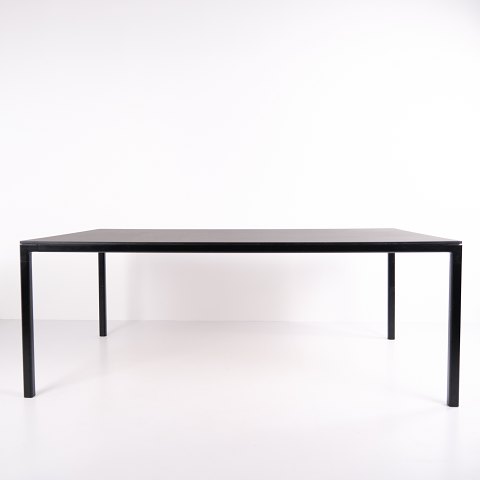 HAY T12 Dining Table – Black Linoleum – Black Aluminium Frame