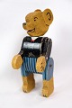 Legetøjs bamse, træ, patina, 1950